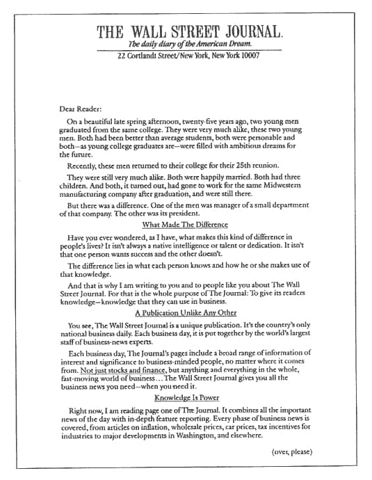 carta del wall street journal que circuló por 27 años - 1